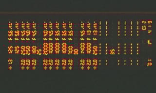 Close-up of a digital display showing numerical readings, similar to an air quality monitor screen