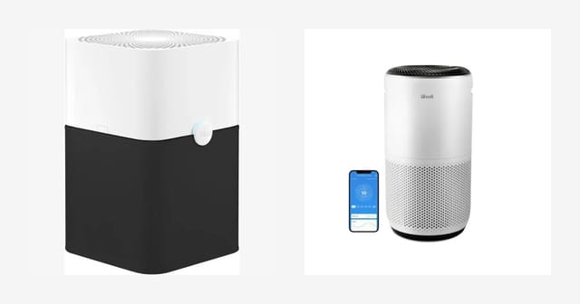 Blueair Blue Pure 211+ and Levoit Core 400S air purifiers side by side